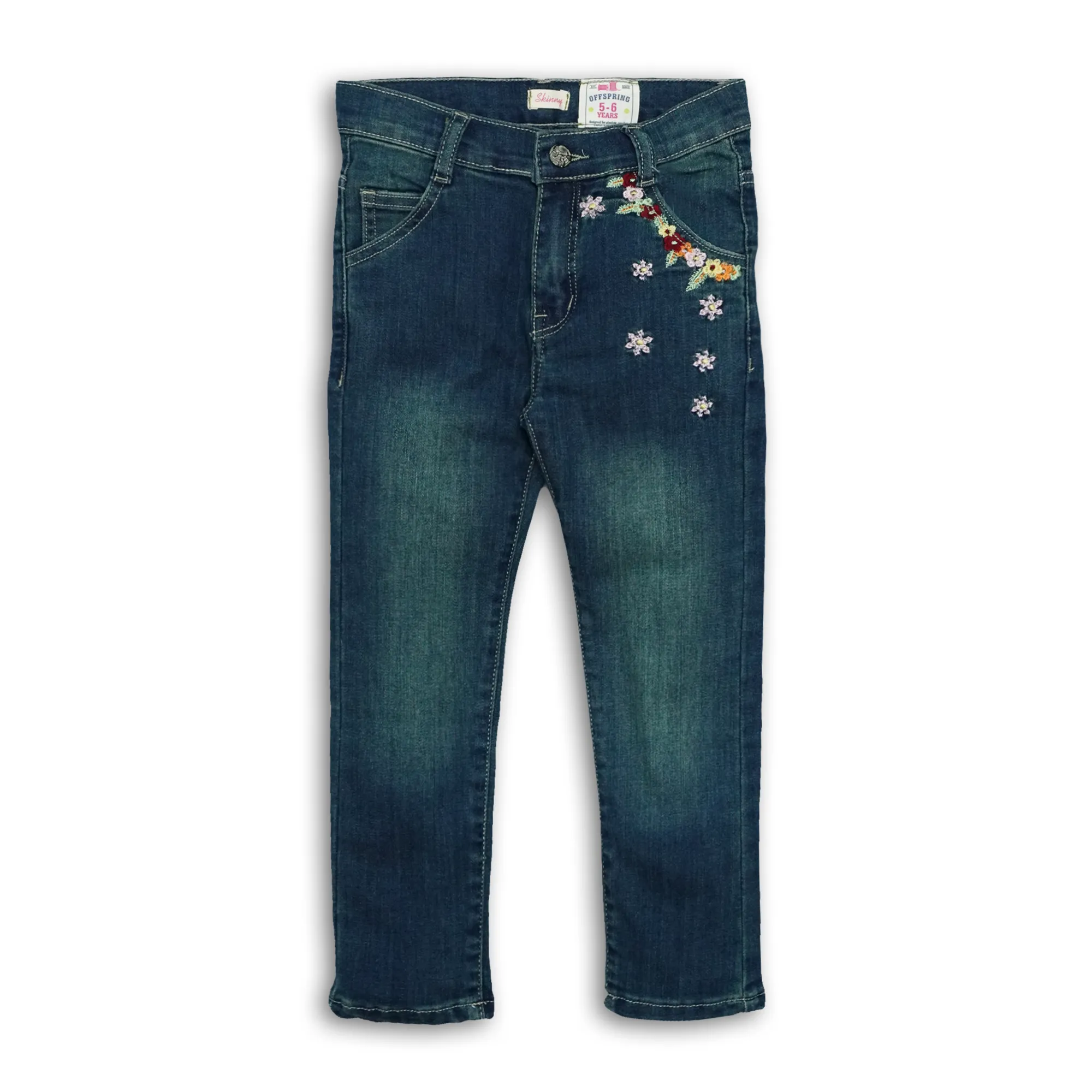 Girls Embroidery Skin Fit Jeans