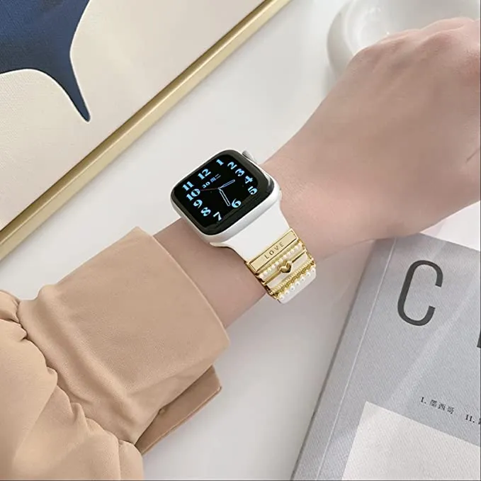 Gold Heart Love Decorative Charms for Apple Watch Band