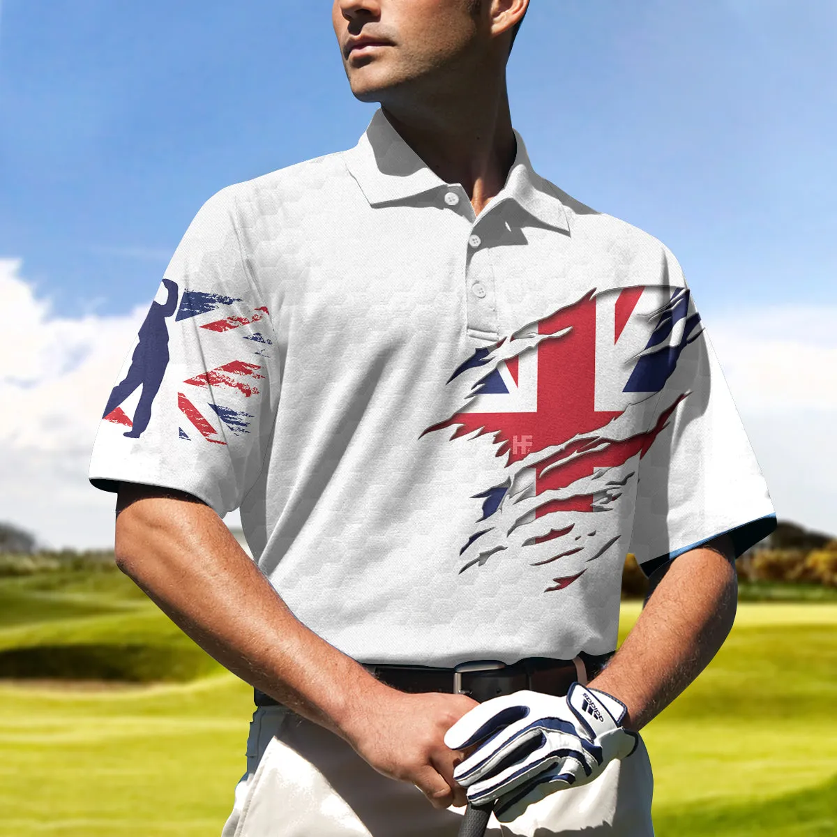 Golf Club United Kingdom Flag Polo Shirt, Great Britain Union Jack Polo Shirt, Uk Golf Shirt For Men Coolspod