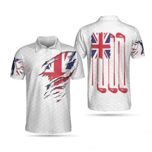 Golf Club United Kingdom Flag Polo Shirt, Great Britain Union Jack Polo Shirt, Uk Golf Shirt For Men Coolspod