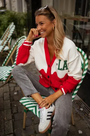 Green and Red Monica Cardigan