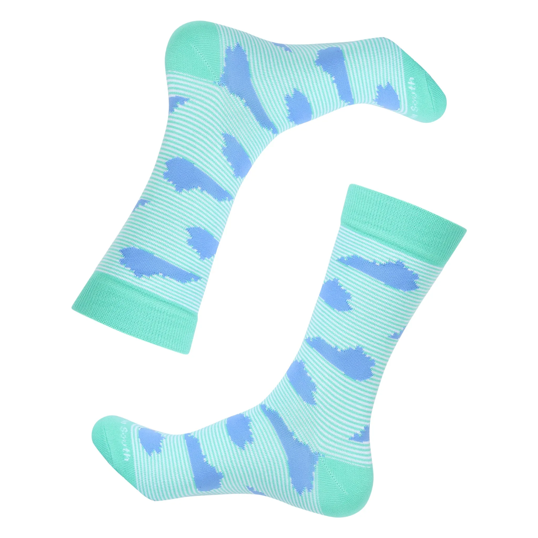 Green Stripe/Blue Kentucky Shape Socks