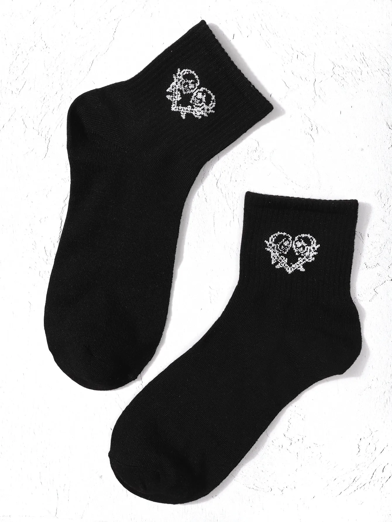 Heart and Skull Crew Socks Silly Socks for Women Funky Socks Funny Socks Novelty