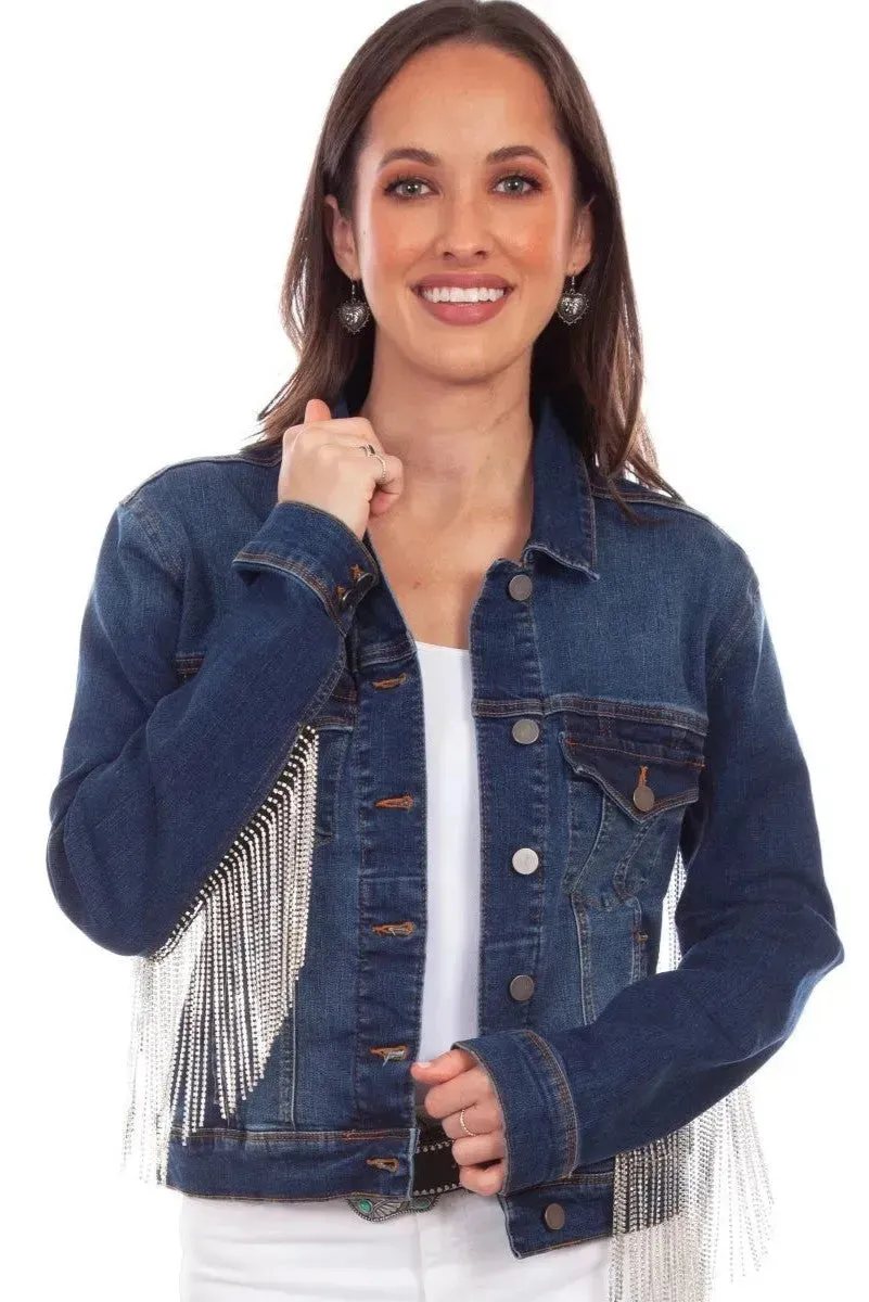 Honey Creek Denim with Rhinestone Fringe - Womens Jacket