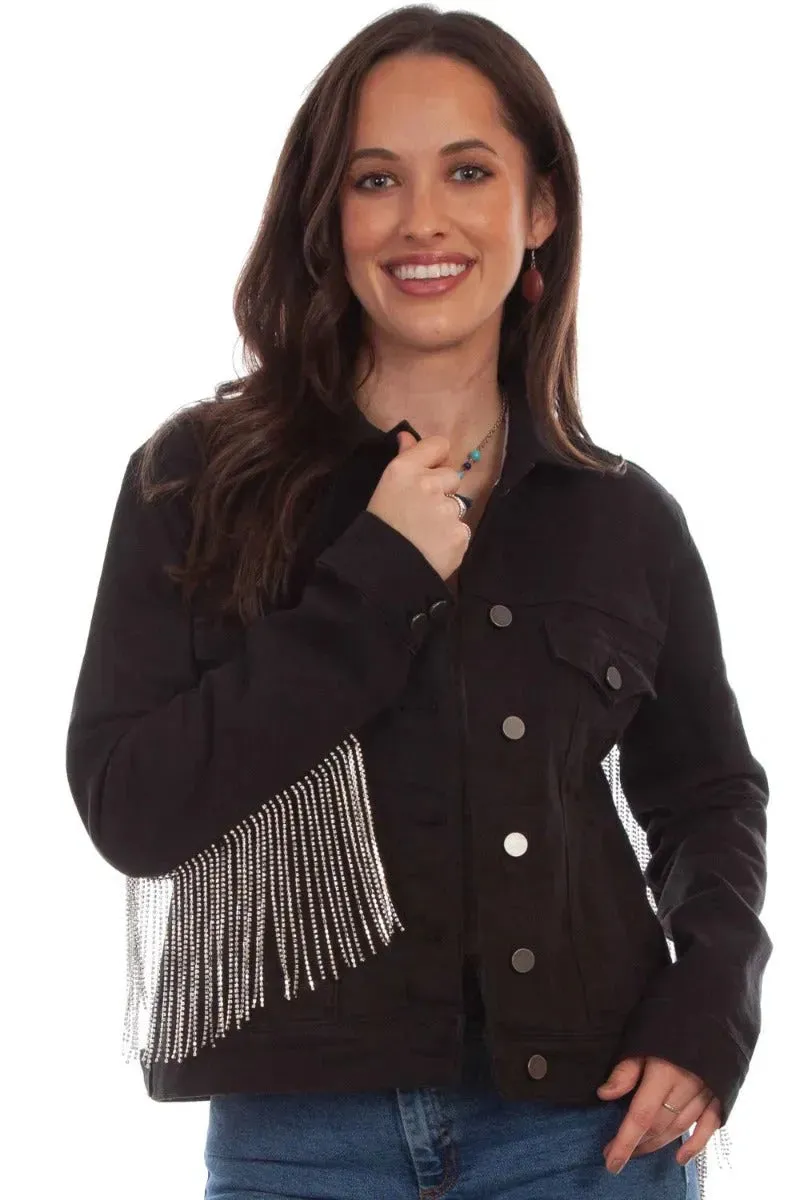 Honey Creek Denim with Rhinestone Fringe - Womens Jacket