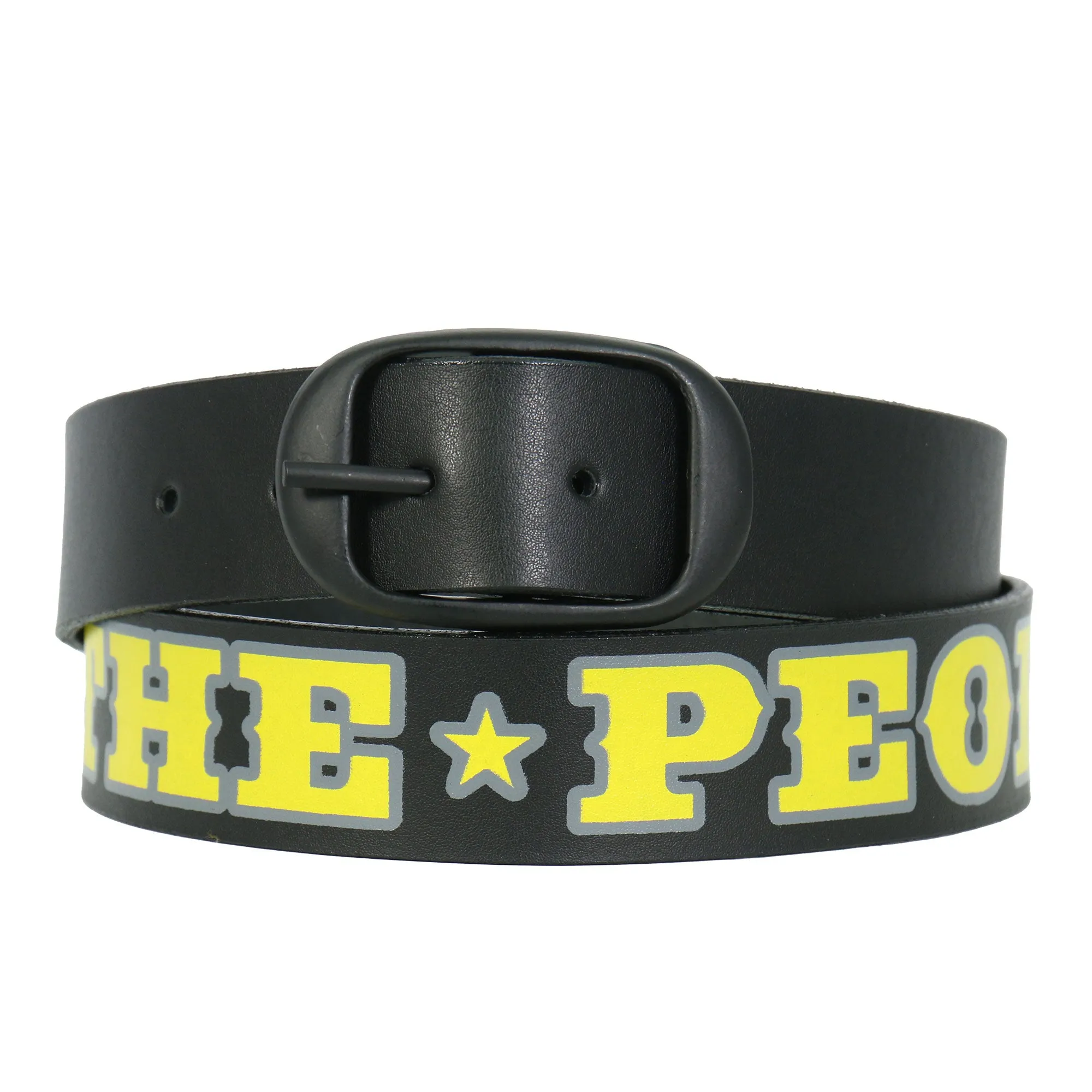 Hot Leathers We The People Black And Yellow Leather Belt BLA1136