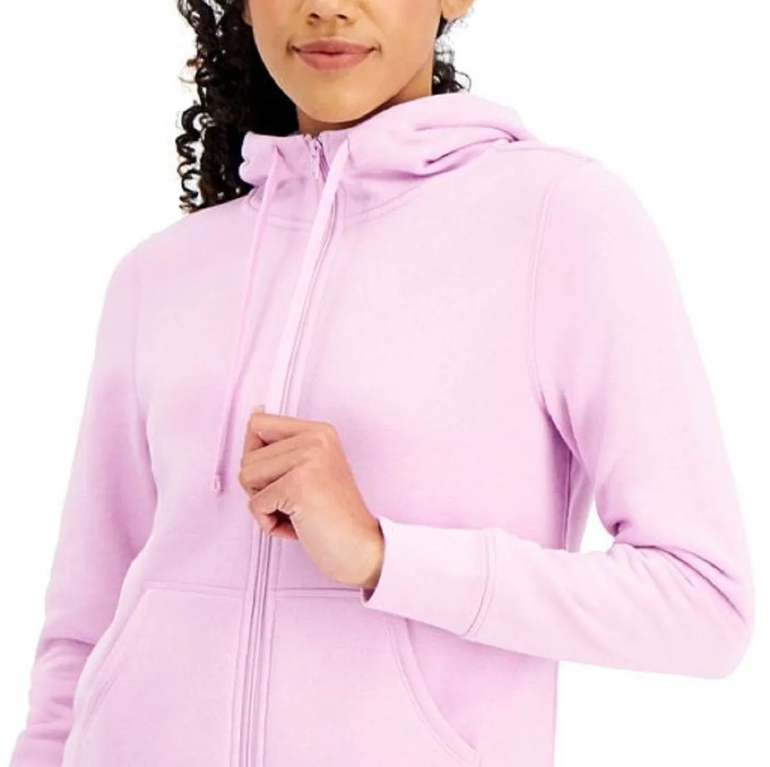 ID Ideology Women's Zip Front Fleece Hoodie Purple Size Small