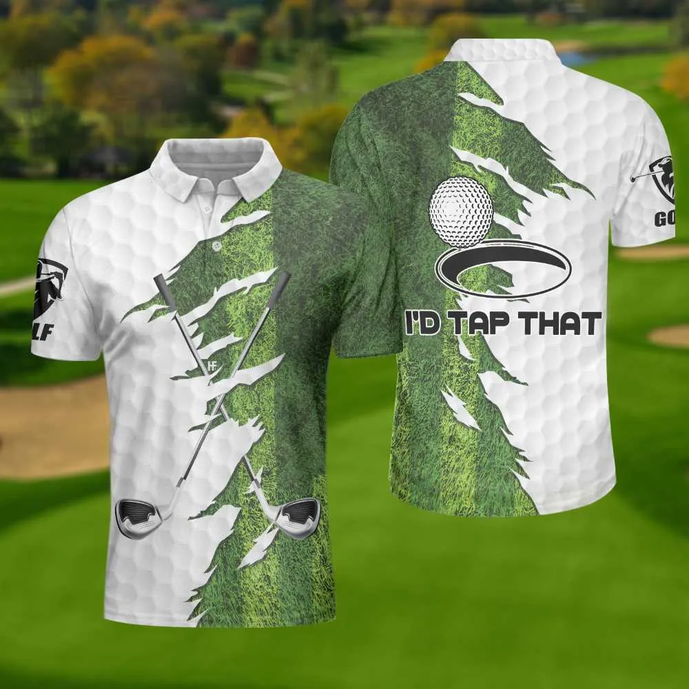 I'D Tap That Golf Polo Shirt, 3D Shirt For Golfer, Men Golf Shirt, To My Golfer Son, Dad Coolspod