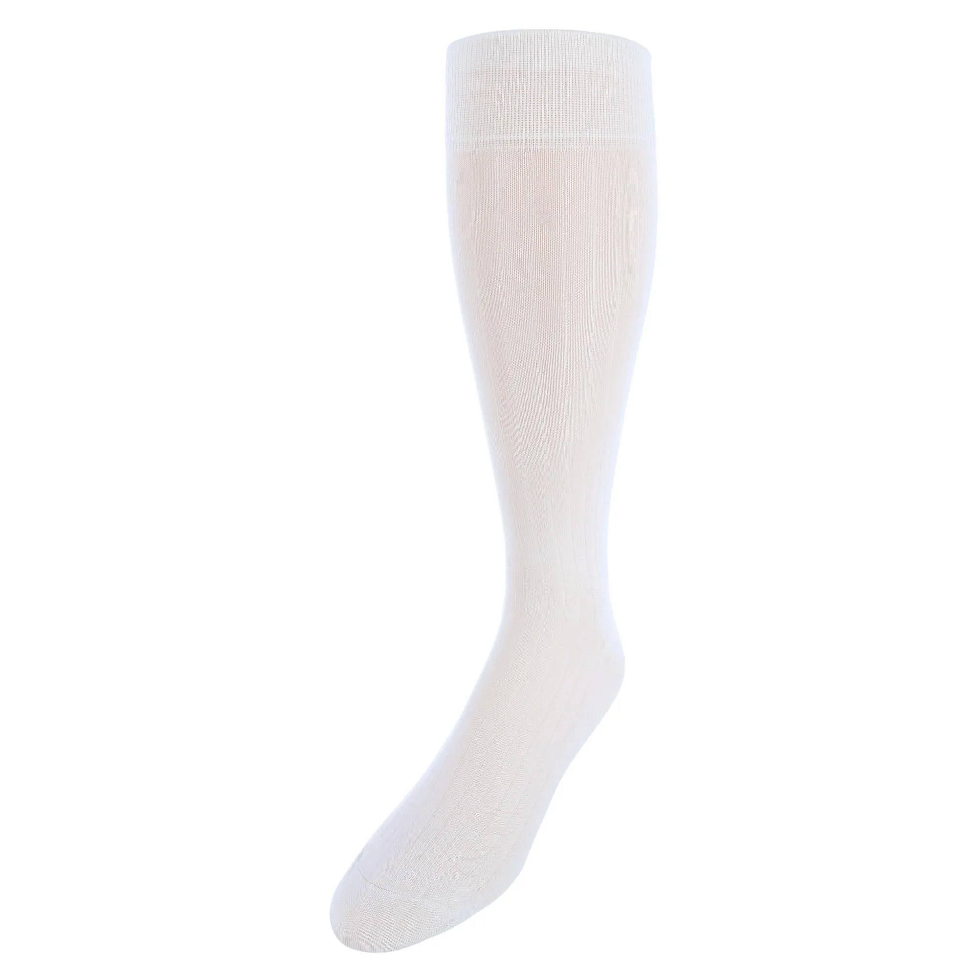 Jasper Mercerized Cotton Ribbed Mid-Calf Solid Color Socks