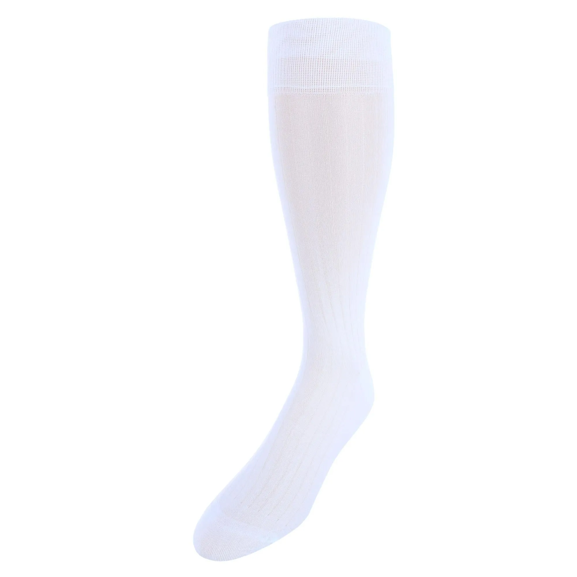 Jasper Mercerized Cotton Ribbed Mid-Calf Solid Color Socks