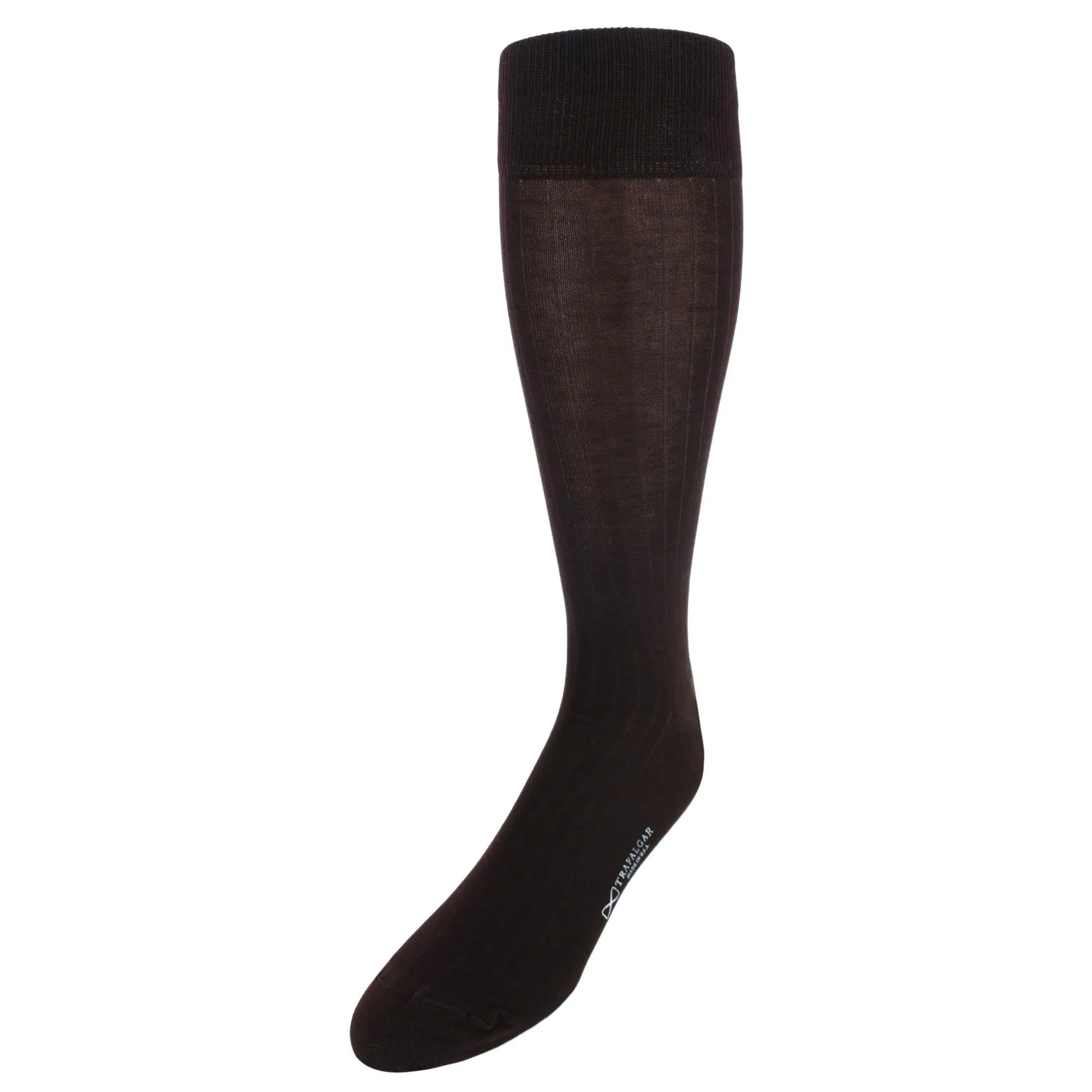 Jasper Mercerized Cotton Ribbed Mid-Calf Solid Color Socks