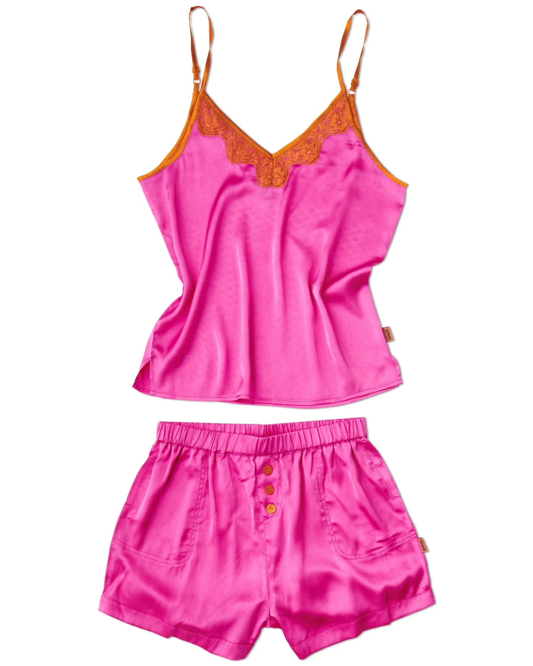 Kip & Co Flirty Satin Shorts & Cami Pyjama Set