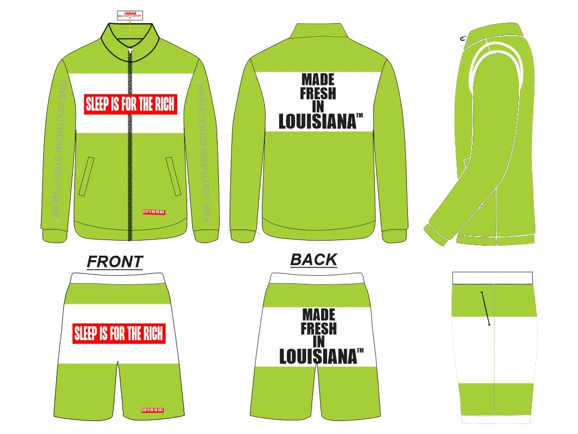 (LIME) 3M REFLECTIVE WINDBREAKER SHORT SETS