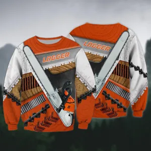 Logger Chainsaw Pattern 3D Full Printed Sweatshirt Hoodie Christmas Shirt