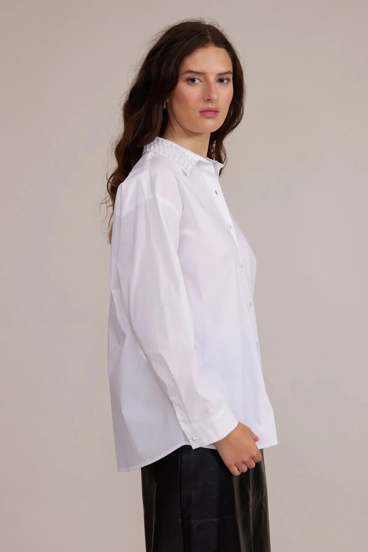 Lucy Paris Torin Pearl Button Down Shirt