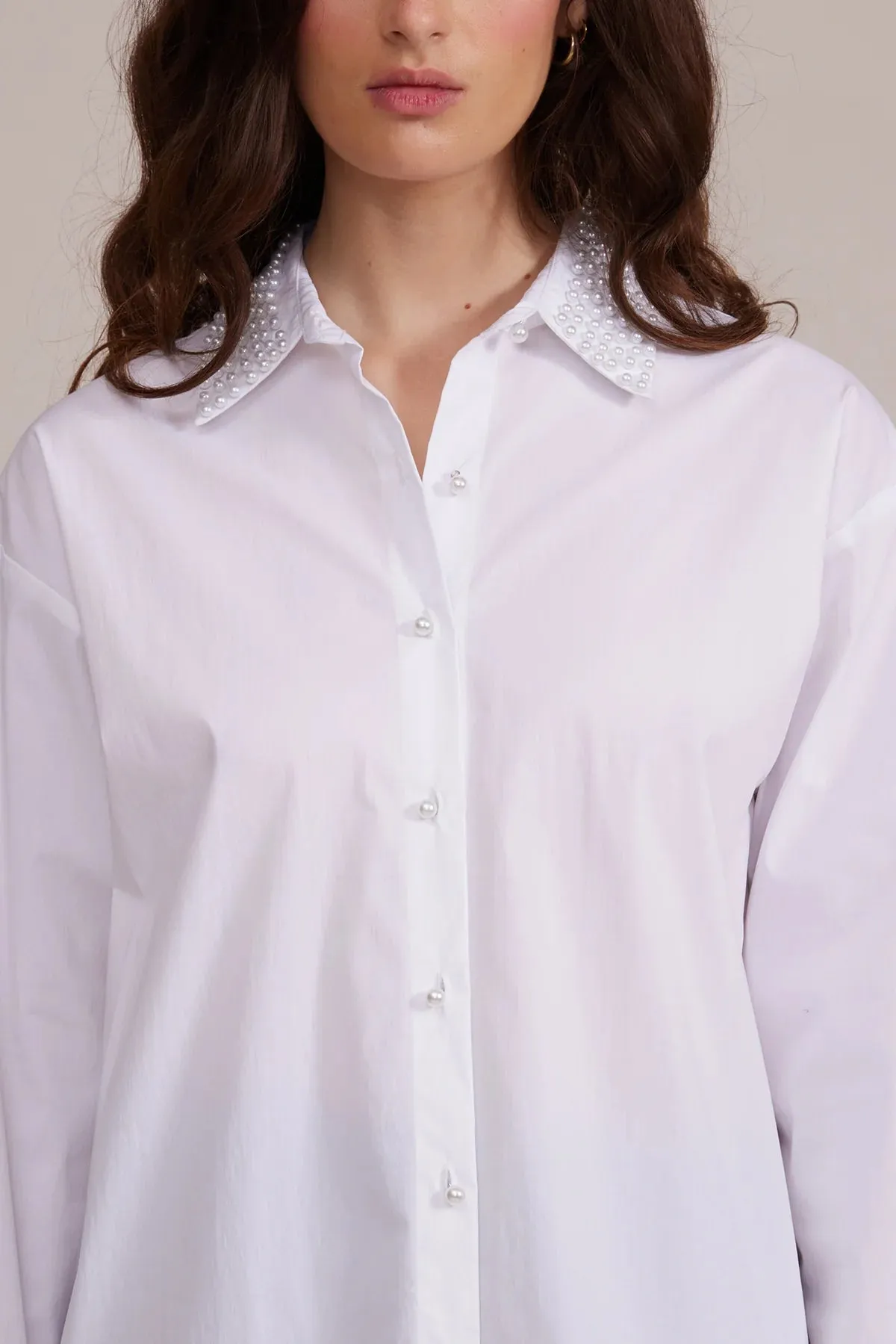 Lucy Paris Torin Pearl Button Down Shirt