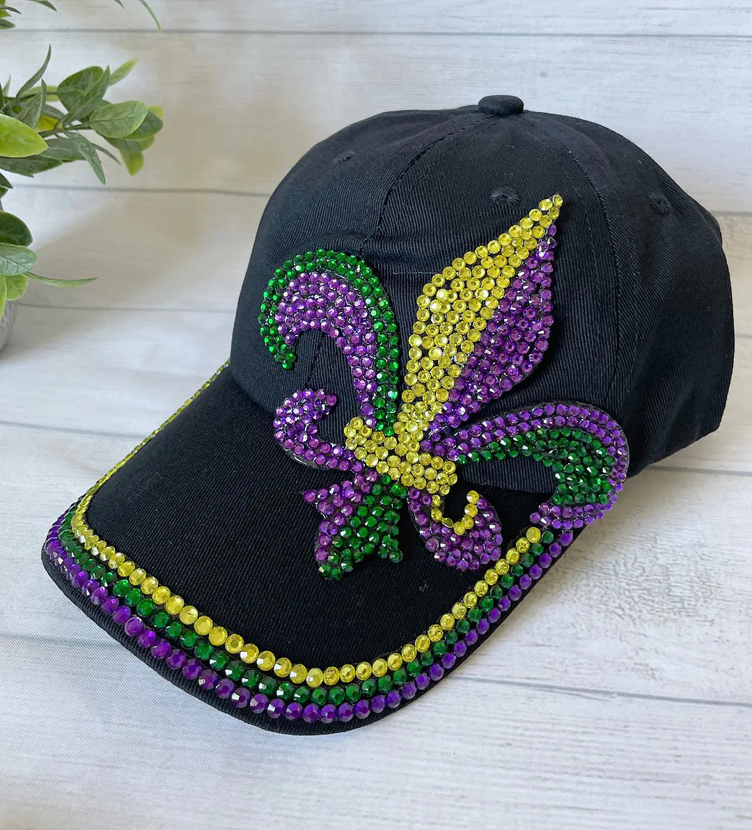 Mardi Gras Hat, Cap, Baseball, Mardi Gras, New Orleans,   Bling, Rh