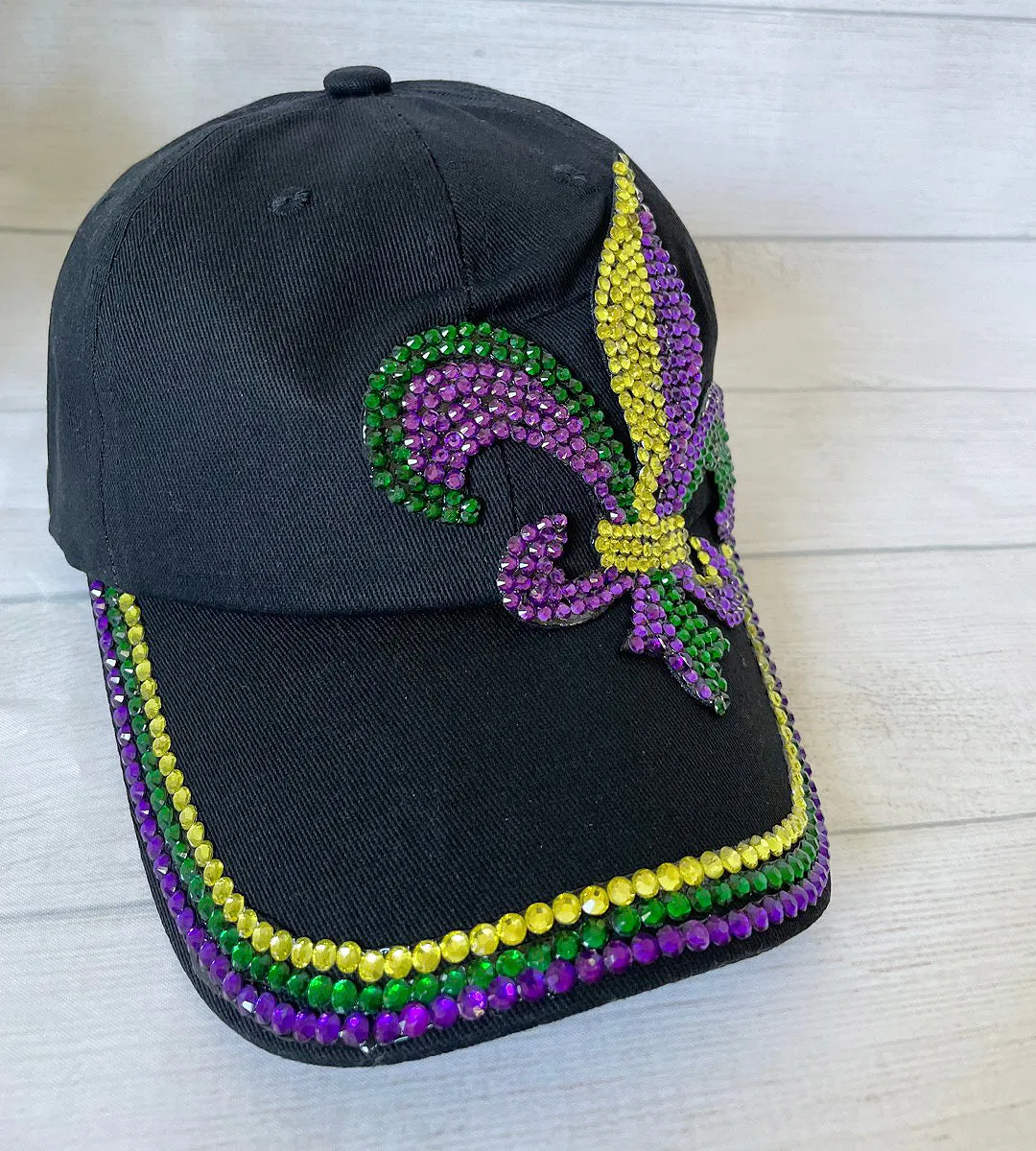 Mardi Gras Hat, Cap, Baseball, Mardi Gras, New Orleans,   Bling, Rh