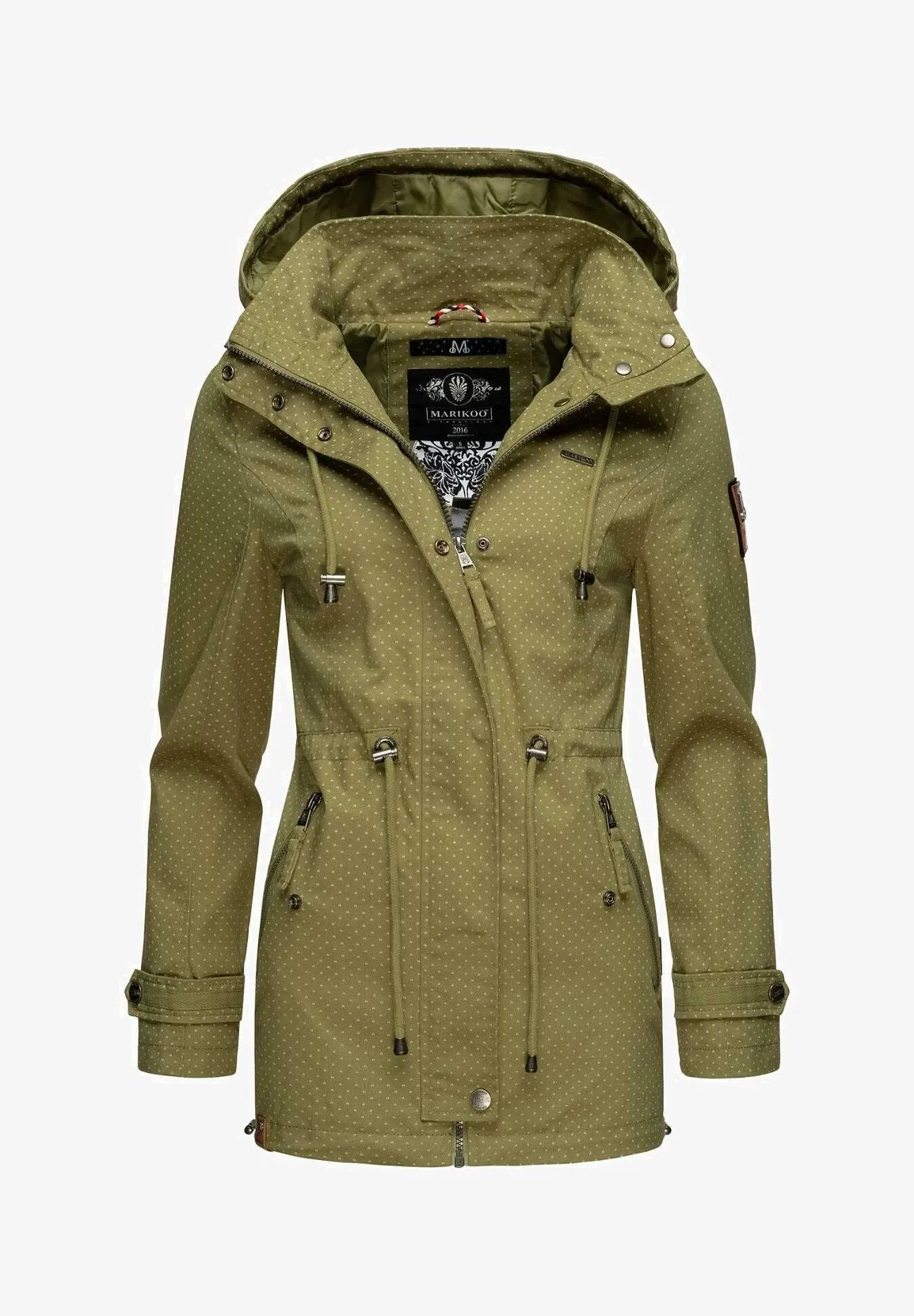 Marikoo parka with zip, green