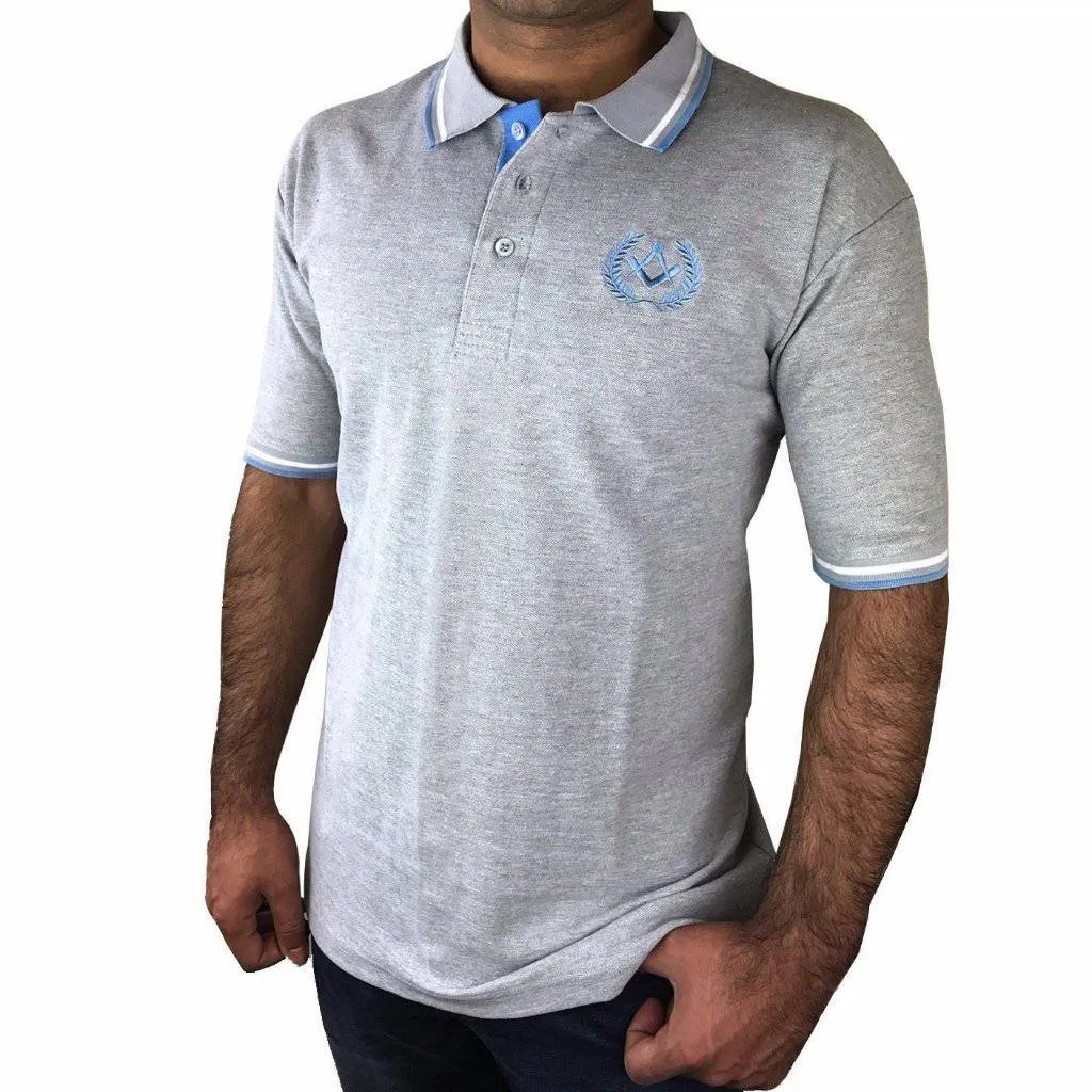 Master Mason Blue Lodge Polo Shirt - Black, Grey, Blue