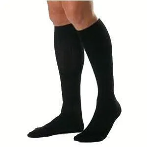 Men's Knee-High Ribbed Compression Socks X-Large Full Calf, Black