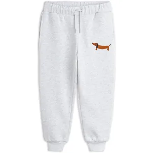 Mini Rodini Grey Melange Dog Emb Sweatpants