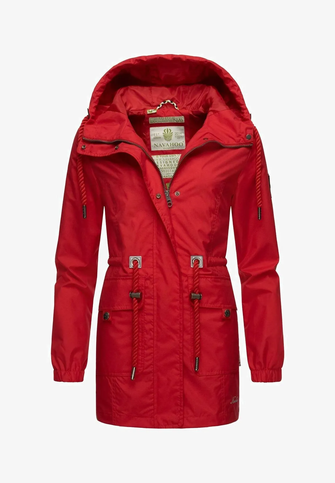 Navahoo Tie Waist Parka, Red