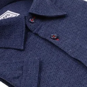 Navy Micro Dobby Knit Polo Shirt