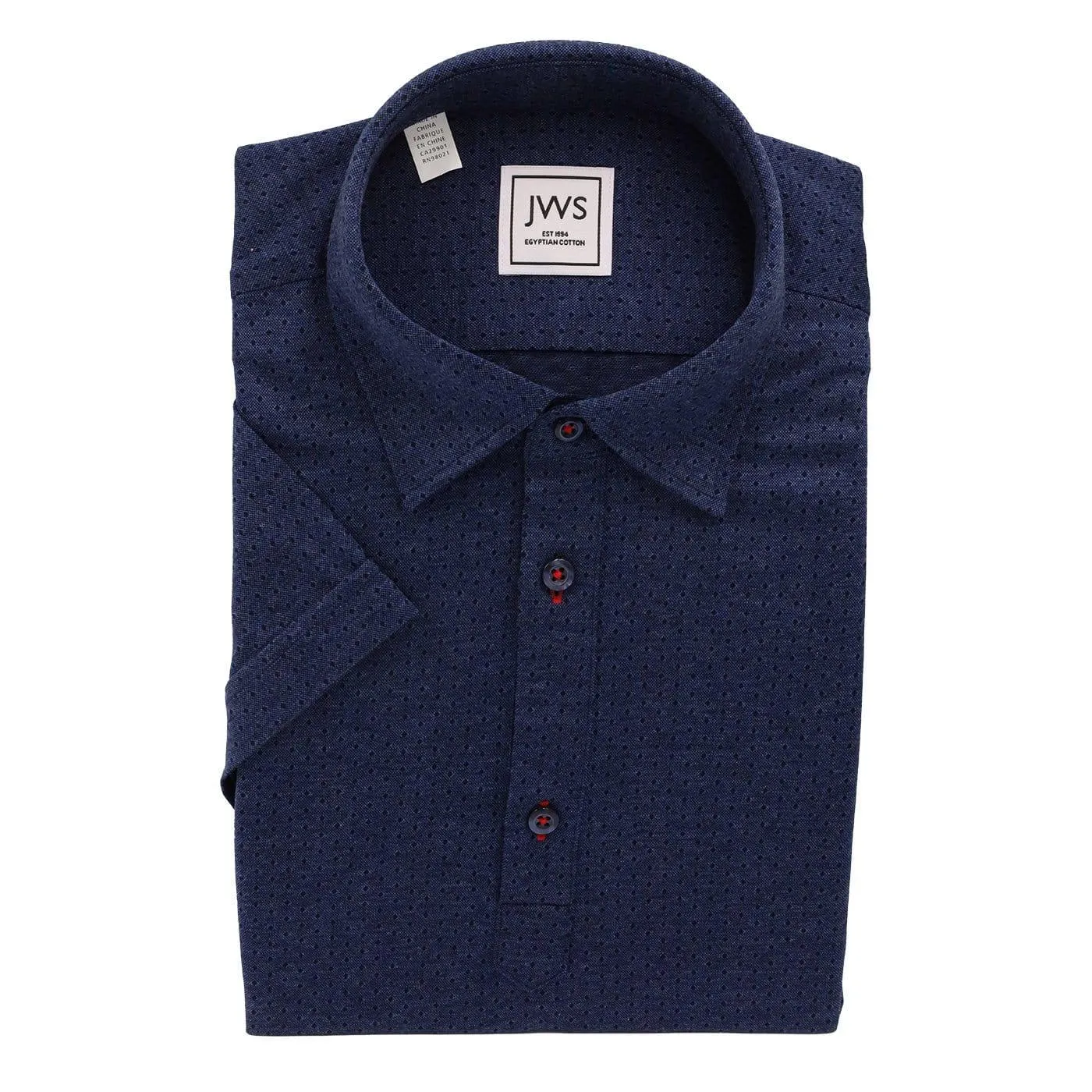 Navy Micro Dobby Knit Polo Shirt