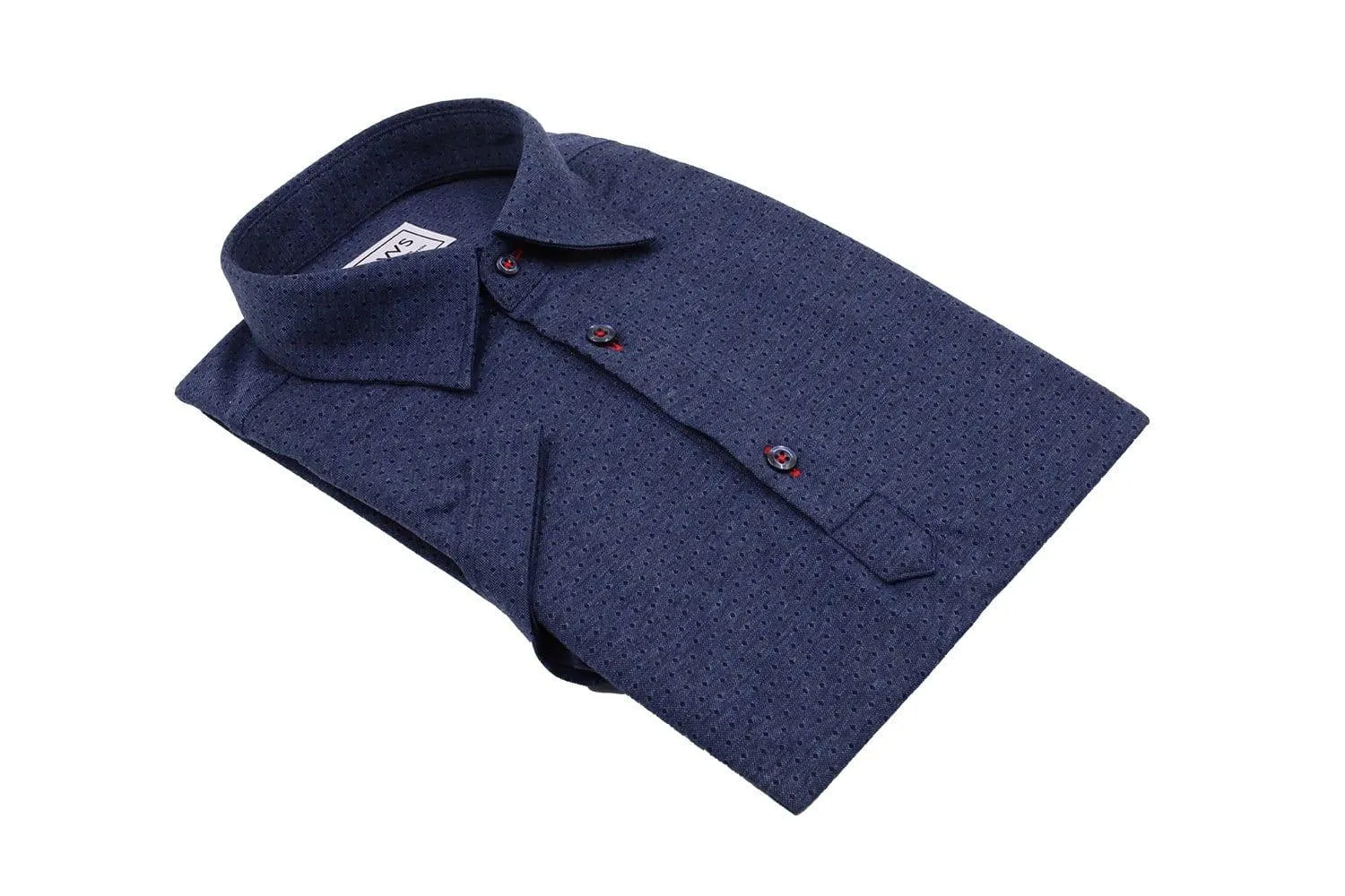 Navy Micro Dobby Knit Polo Shirt