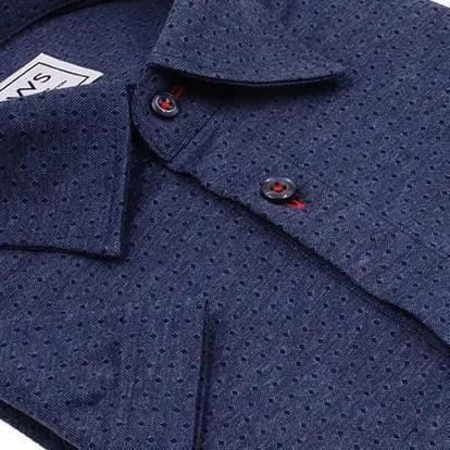 Navy Micro Dobby Knit Polo Shirt