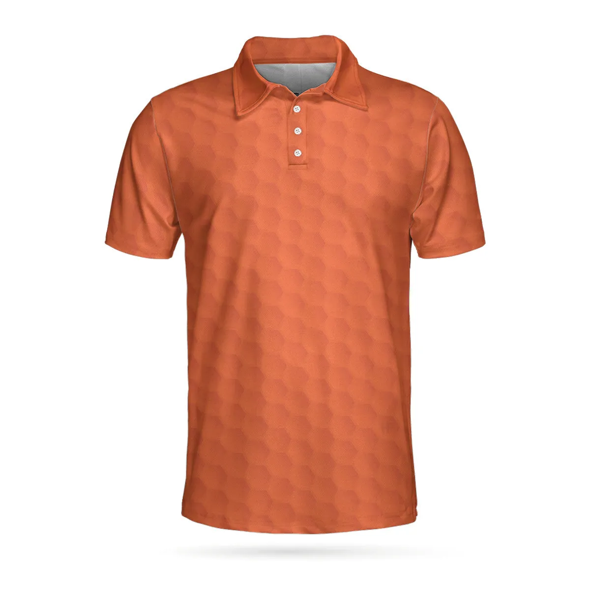 Orange Golf Ball Pattern Short Sleeve Polo Shirt For Golf, All Over Print Golf Shirt For Men