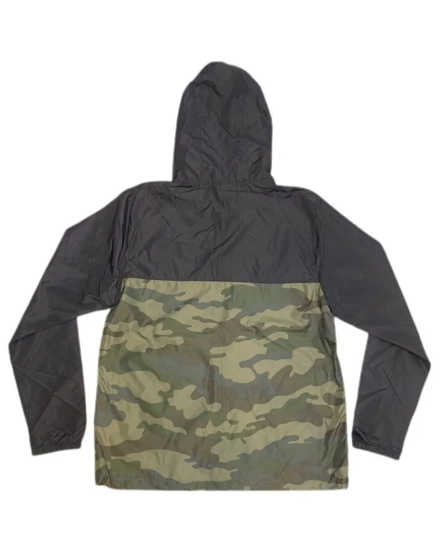 Overload Lightweight Full Zip Windbreaker - Black / Forest Camo