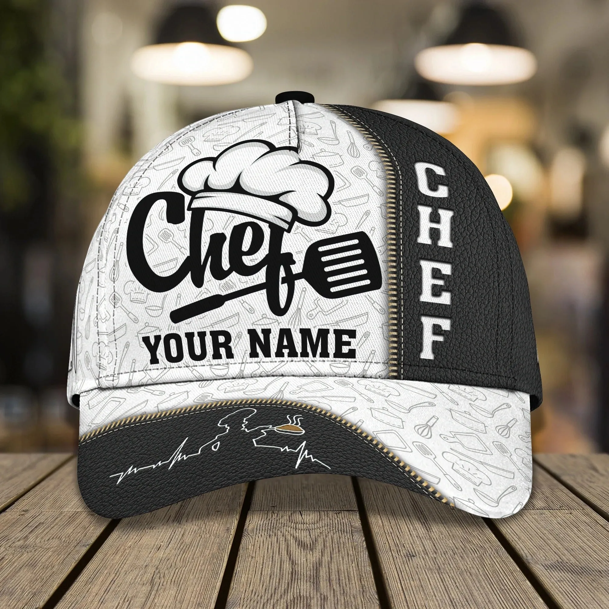 Personalized 3D Full Printed Chef Cap, Master Chef Birthday Present, Classic Cap Hat For Chef