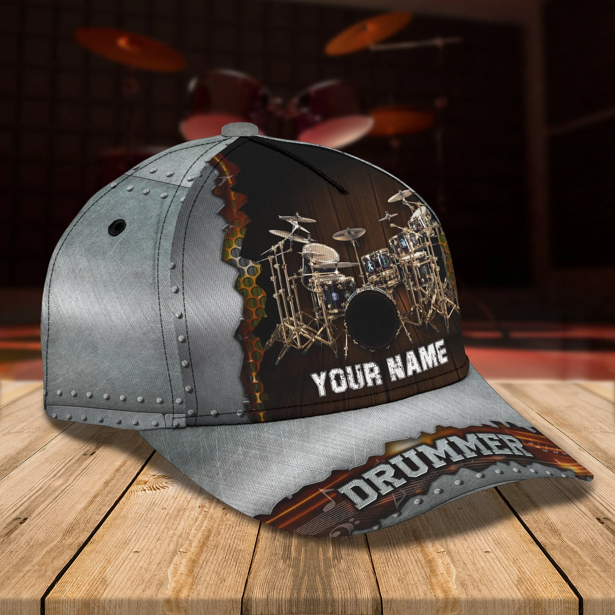 Personalized Drummer Cap Hat, 3D Baseball Cap Hat For Drummer, Drum Cap, Drum Hat, Gift To Drummer