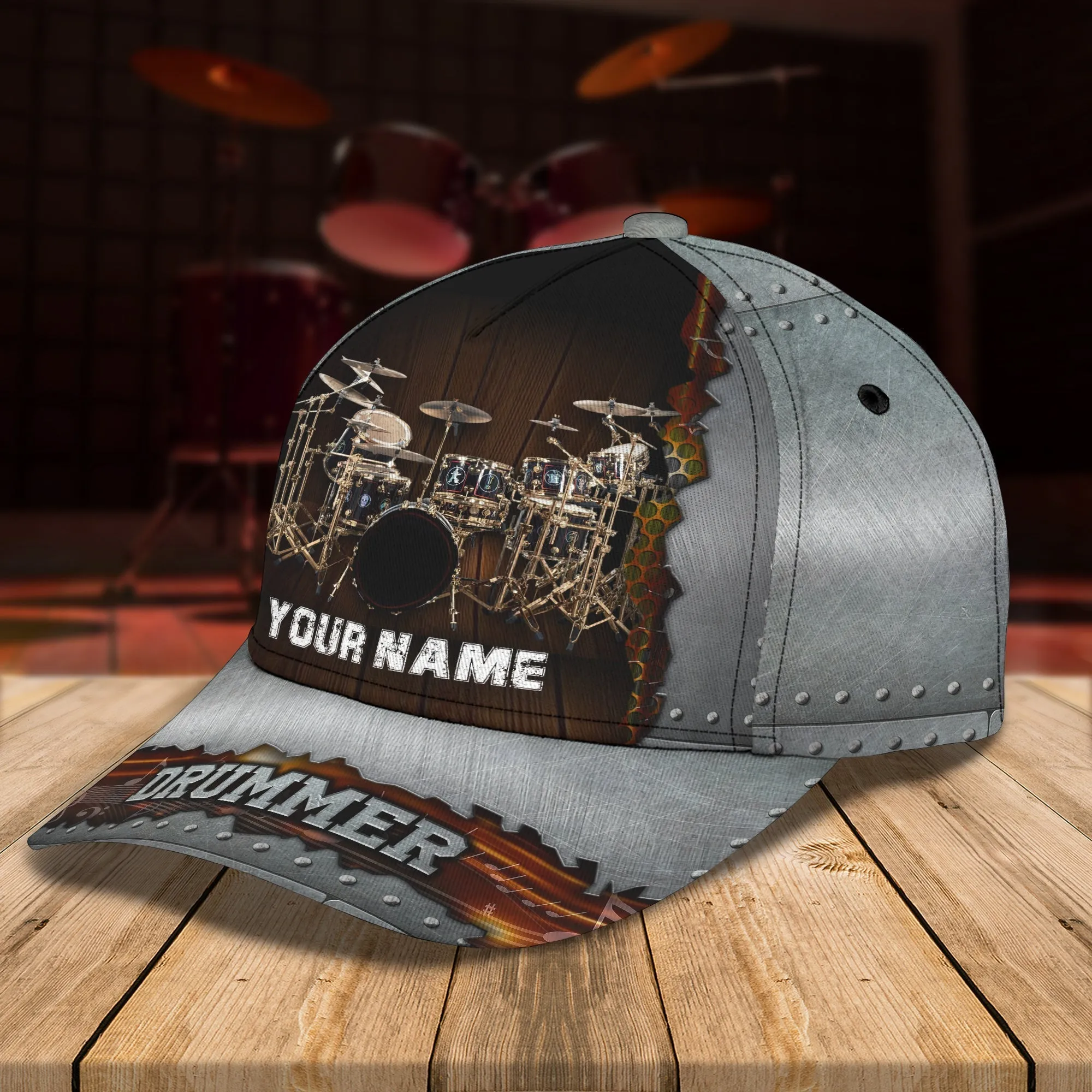 Personalized Drummer Cap Hat, 3D Baseball Cap Hat For Drummer, Drum Cap, Drum Hat, Gift To Drummer