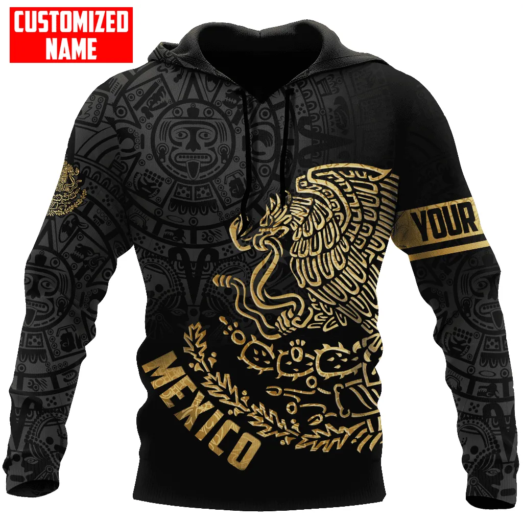 Personalized Mexico Aztec Calendar Gold Sweatshirt Hoodie Christmas Shirt Gift