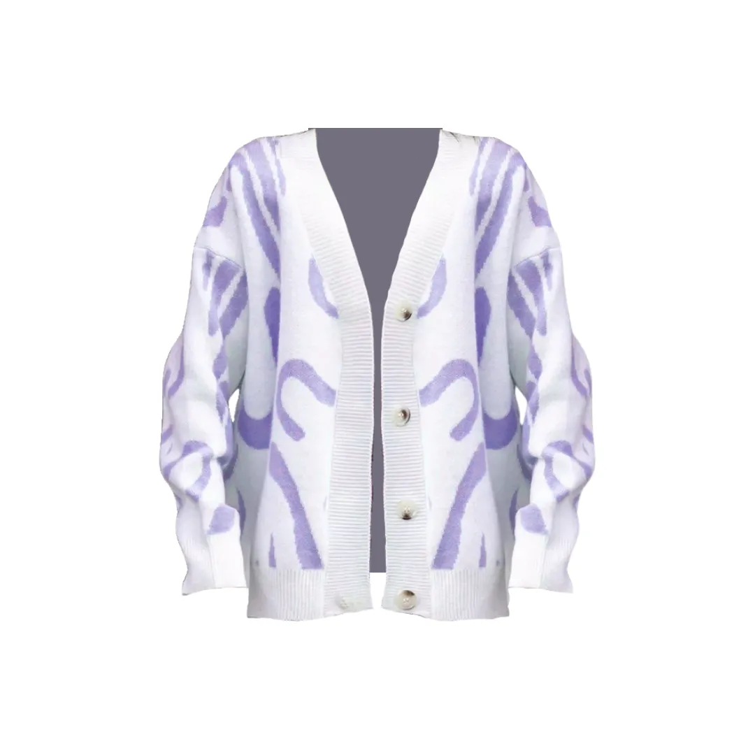 Pre Order: Soft Abstract Loose Knitted Cardigan