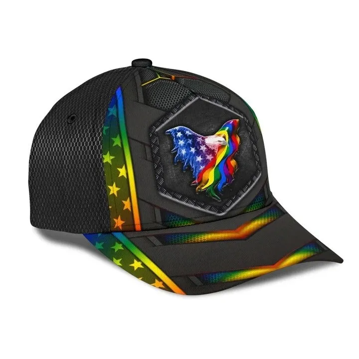 Pride Baseball Cap Hat, USA Flag Eagle LGBT Printing 3D Baseball Cap Hat, Pride Accessories