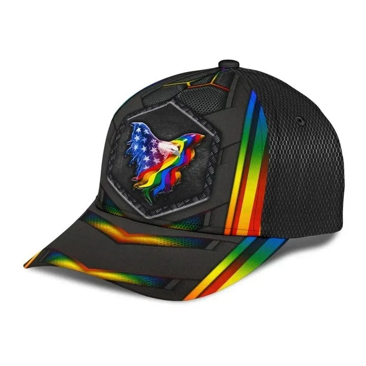 Pride Baseball Cap Hat, USA Flag Eagle LGBT Printing 3D Baseball Cap Hat, Pride Accessories