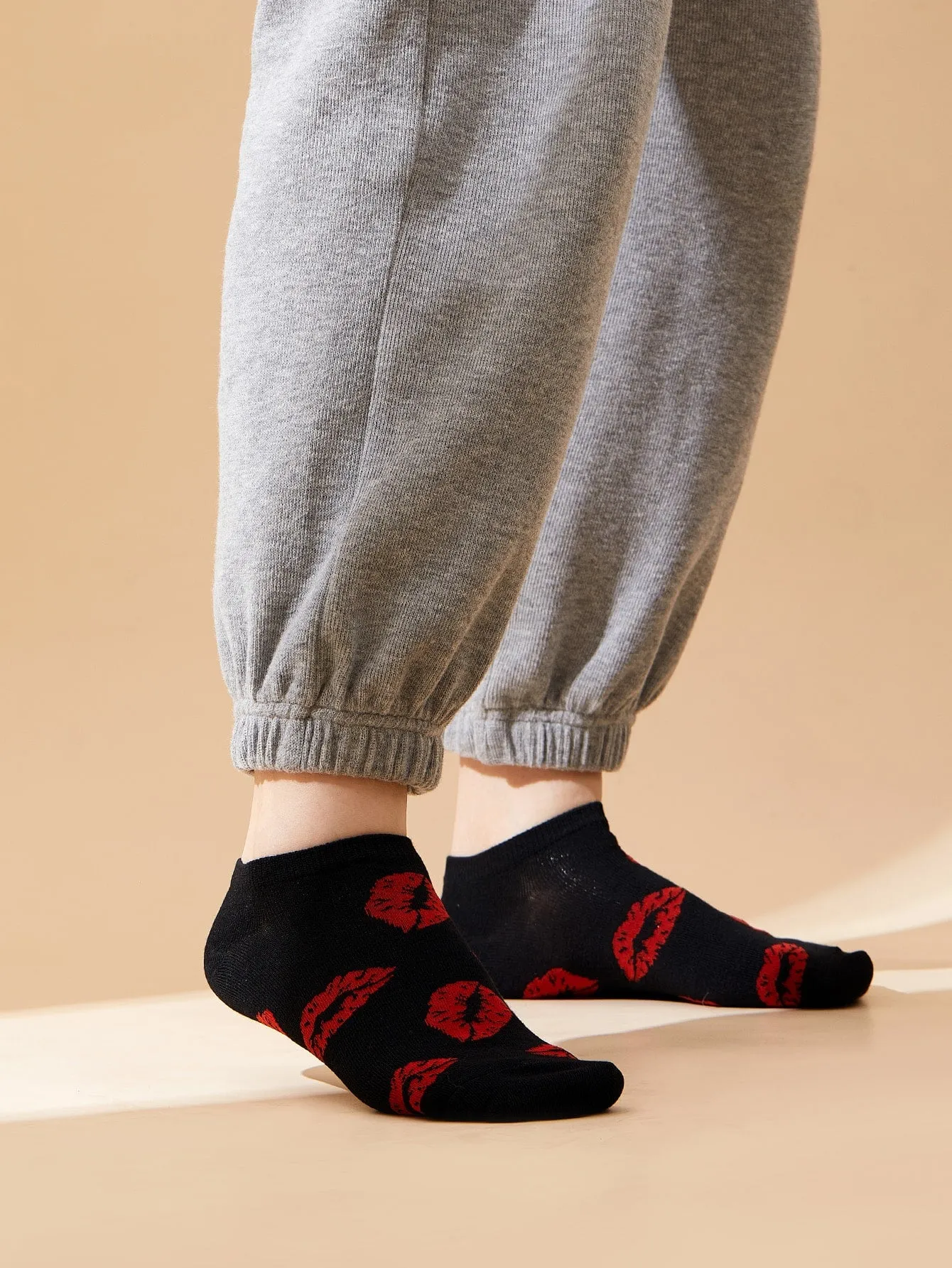 Red Lips Ankle Socks Silly Socks for Women Funky Socks Funny Socks Novelty Socks