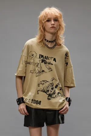 RELAXED STAMP T - SPLATTERED KHAKI