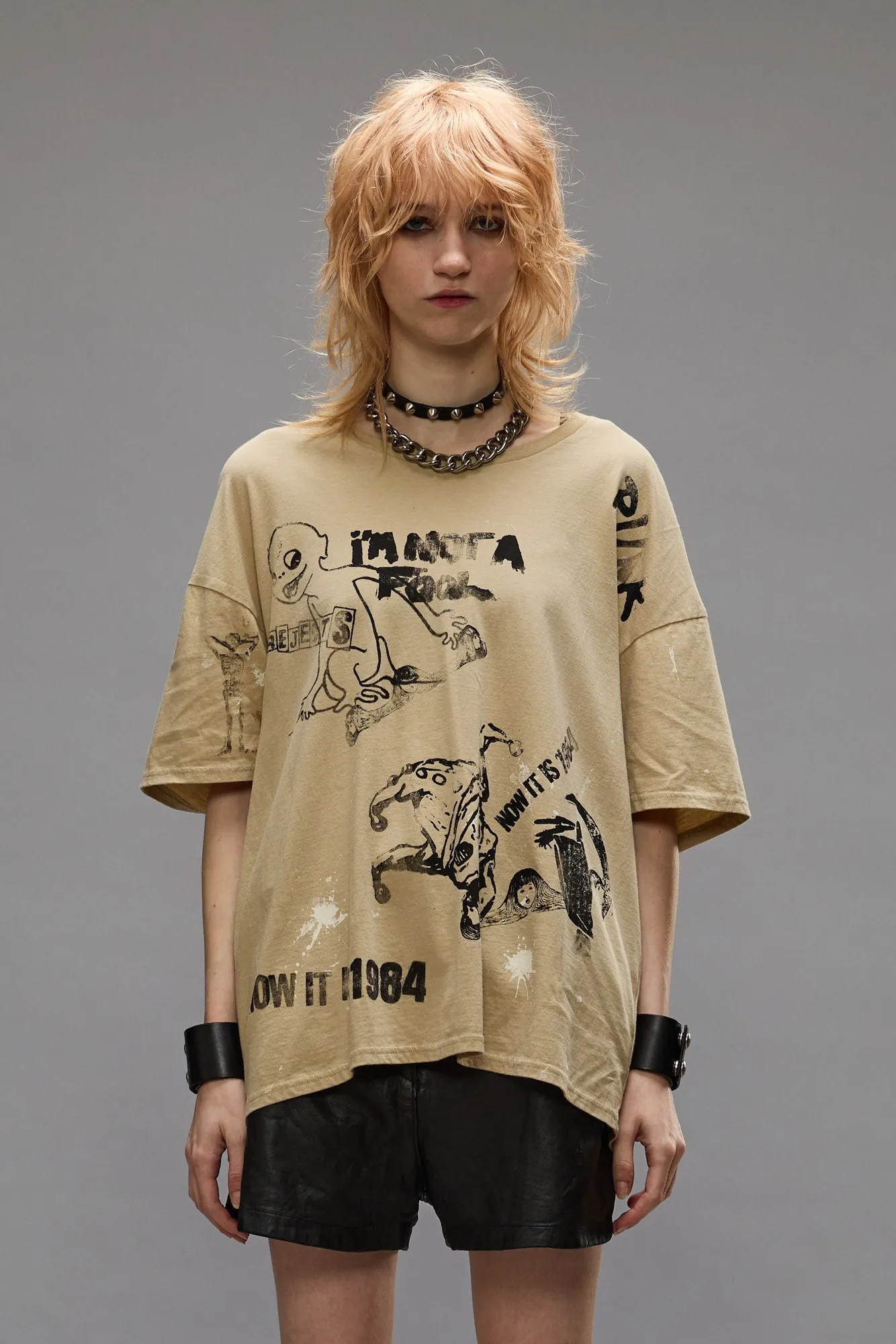 RELAXED STAMP T - SPLATTERED KHAKI