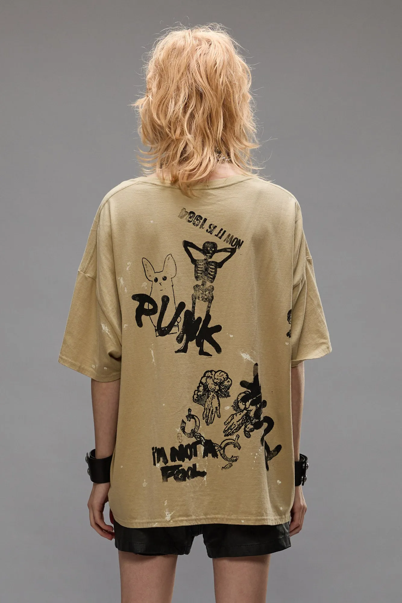 RELAXED STAMP T - SPLATTERED KHAKI