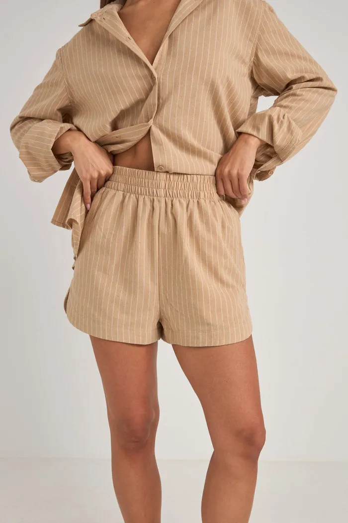 Rhythm Byron Striped Short - NATURAL