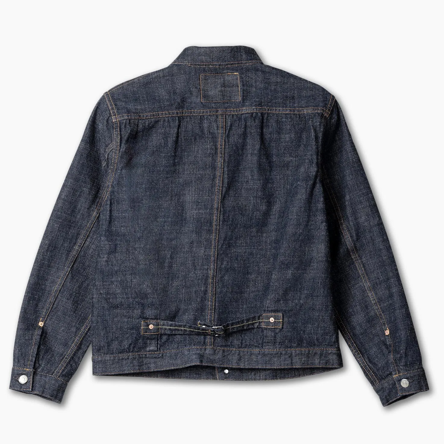 Rinsed Indigo Selvedge Cinch Back Denim Jacket