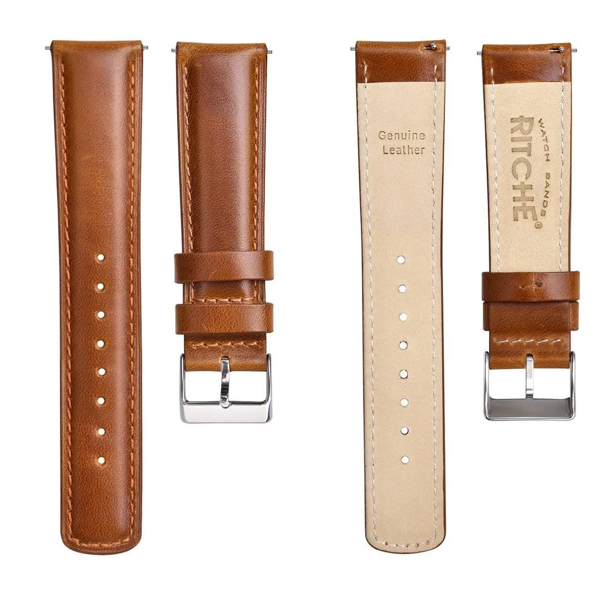 Ritche Classic Toffee Brown Leather Watch Band