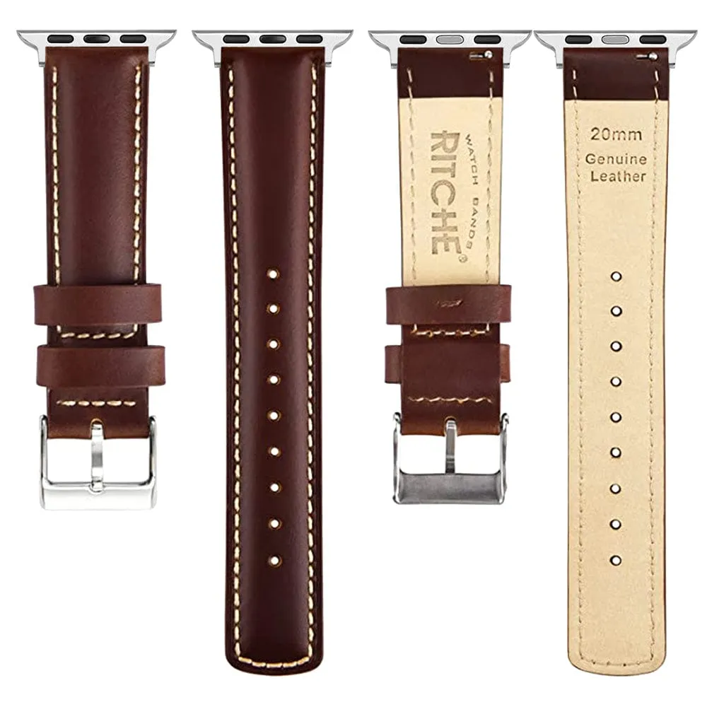 Ritche Coffee Leather iWatch Band in 38, 40, 41, 42, 44, 45 mm