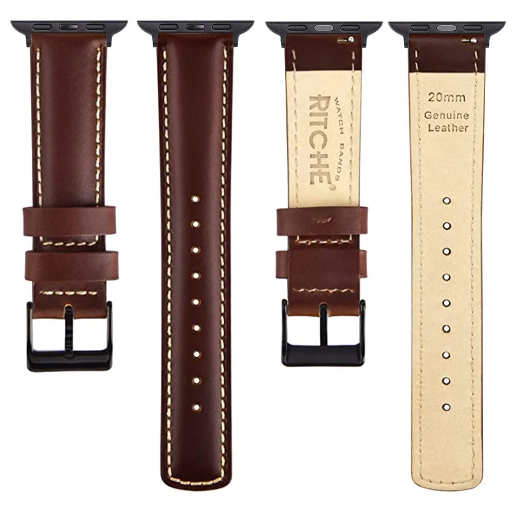 Ritche Coffee Leather iWatch Band in 38, 40, 41, 42, 44, 45 mm