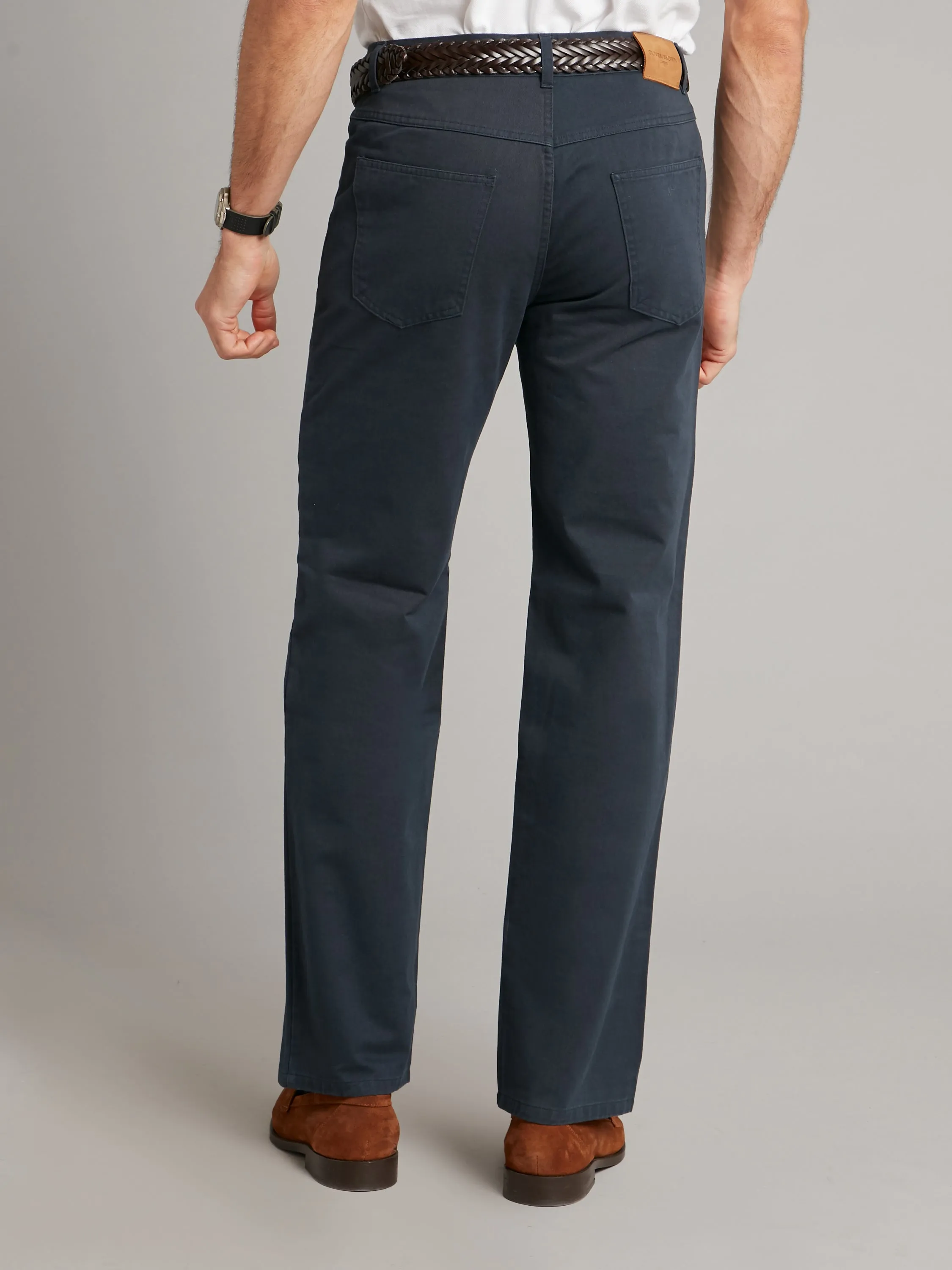 Sanded Cotton Jeans - Navy